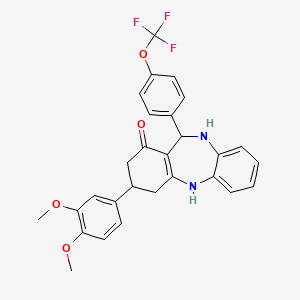 3-(3,4-dimethoxyphenyl)-11-[4-(trifluoromethoxy)phenyl]-2,3,4,5,10,11-hexahydro-1H-dibenzo[b,e][1,4]diazepin-1-one