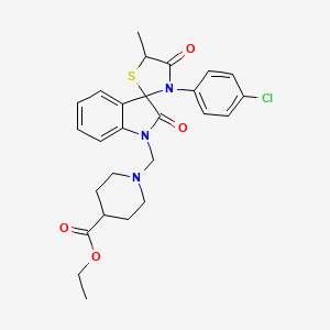 Ethyl 1-{[3'-(4-chlorophenyl)-5'-methyl-2,4'-dioxo-1,2-dihydrospiro[indole-3,2'-[1,3]thiazolidin]-1-YL]methyl}piperidine-4-carboxylate