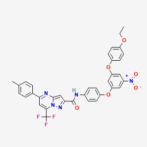 N-{4-[3-(4-ethoxyphenoxy)-5-nitrophenoxy]phenyl}-5-(4-methylphenyl)-7-(trifluoromethyl)pyrazolo[1,5-a]pyrimidine-2-carboxamide