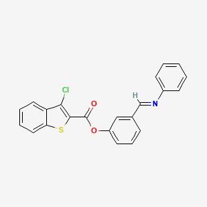 3-[(E)-(phenylimino)methyl]phenyl 3-chloro-1-benzothiophene-2-carboxylate