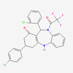 11-(2-chlorophenyl)-3-(4-chlorophenyl)-10-(trifluoroacetyl)-2,3,4,5,10,11-hexahydro-1H-dibenzo[b,e][1,4]diazepin-1-one