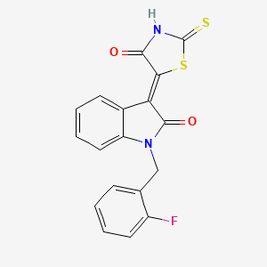 (3Z)-1-(2-fluorobenzyl)-3-(4-oxo-2-thioxo-1,3-thiazolidin-5-ylidene)-1,3-dihydro-2H-indol-2-one