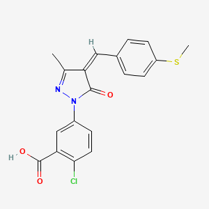 2-chloro-5-{(4Z)-3-methyl-4-[4-(methylsulfanyl)benzylidene]-5-oxo-4,5-dihydro-1H-pyrazol-1-yl}benzoic acid