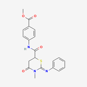 methyl 4-({[(2Z)-3-methyl-4-oxo-2-(phenylimino)-1,3-thiazinan-6-yl]carbonyl}amino)benzoate