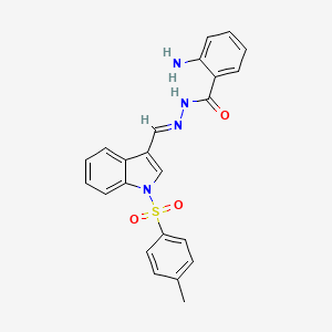 2-amino-N'-[(E)-{1-[(4-methylphenyl)sulfonyl]-1H-indol-3-yl}methylidene]benzohydrazide