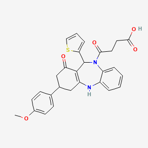 4-[3-(4-methoxyphenyl)-1-oxo-11-(thiophen-2-yl)-1,2,3,4,5,11-hexahydro-10H-dibenzo[b,e][1,4]diazepin-10-yl]-4-oxobutanoic acid