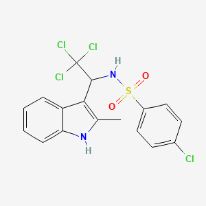 molecular formula C17H14Cl4N2O2S B11514612 4-chloro-N-[2,2,2-trichloro-1-(2-methyl-1H-indol-3-yl)ethyl]benzenesulfonamide 