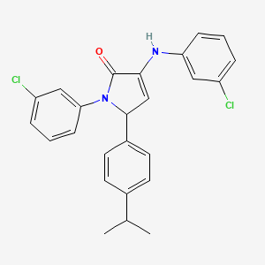 molecular formula C25H22Cl2N2O B11514625 1-(3-chlorophenyl)-3-[(3-chlorophenyl)amino]-5-[4-(propan-2-yl)phenyl]-1,5-dihydro-2H-pyrrol-2-one 