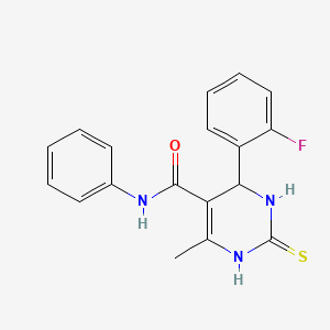 4-(2-fluorophenyl)-6-methyl-N-phenyl-2-thioxo-1,2,3,4-tetrahydropyrimidine-5-carboxamide