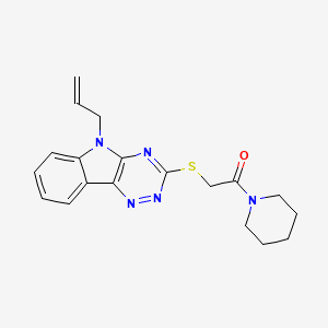 1-(piperidin-1-yl)-2-{[5-(prop-2-en-1-yl)-5H-[1,2,4]triazino[5,6-b]indol-3-yl]sulfanyl}ethanone