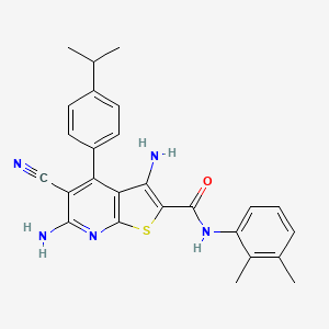 molecular formula C26H25N5OS B11514677 3,6-diamino-5-cyano-N-(2,3-dimethylphenyl)-4-[4-(propan-2-yl)phenyl]thieno[2,3-b]pyridine-2-carboxamide 