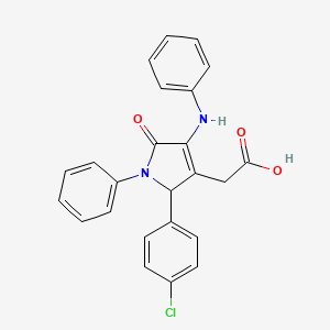 [2-(4-chlorophenyl)-5-oxo-1-phenyl-4-(phenylamino)-2,5-dihydro-1H-pyrrol-3-yl]acetic acid