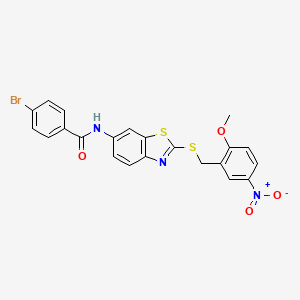 4-bromo-N-{2-[(2-methoxy-5-nitrobenzyl)sulfanyl]-1,3-benzothiazol-6-yl}benzamide