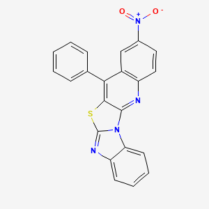 16-nitro-13-phenyl-11-thia-2,9,20-triazapentacyclo[10.8.0.02,10.03,8.014,19]icosa-1(20),3,5,7,9,12,14(19),15,17-nonaene