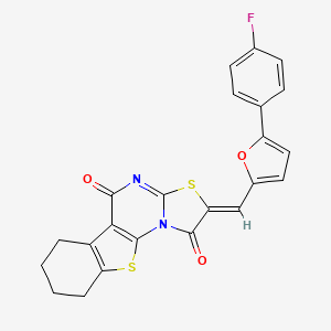 (2Z)-2-{[5-(4-fluorophenyl)furan-2-yl]methylidene}-6,7,8,9-tetrahydro-5H-[1]benzothieno[3,2-e][1,3]thiazolo[3,2-a]pyrimidine-1,5(2H)-dione