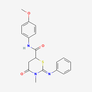 (2Z)-N-(4-methoxyphenyl)-3-methyl-4-oxo-2-(phenylimino)-1,3-thiazinane-6-carboxamide