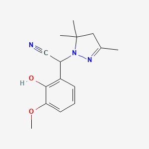 (2-Hydroxy-3-methoxy-phenyl)-(3,5,5-trimethyl-4,5-dihydro-pyrazol-1-yl)-acetonitrile