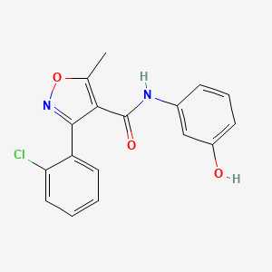 molecular formula C17H13ClN2O3 B11514779 3-(2-chlorophenyl)-N-(3-hydroxyphenyl)-5-methyl-1,2-oxazole-4-carboxamide 