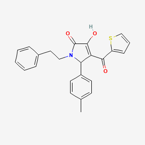 3-hydroxy-5-(4-methylphenyl)-1-(2-phenylethyl)-4-(thiophen-2-ylcarbonyl)-1,5-dihydro-2H-pyrrol-2-one