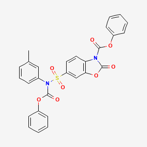 phenyl 6-[(3-methylphenyl)(phenoxycarbonyl)sulfamoyl]-2-oxo-1,3-benzoxazole-3(2H)-carboxylate