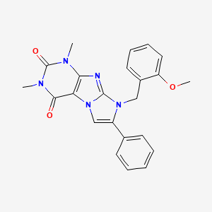 molecular formula C23H21N5O3 B11514790 8-(2-methoxybenzyl)-1,3-dimethyl-7-phenyl-1H-imidazo[2,1-f]purine-2,4(3H,8H)-dione 