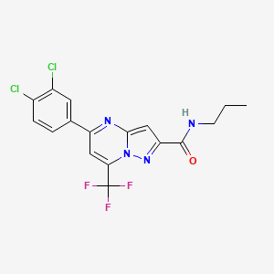 molecular formula C17H13Cl2F3N4O B11514806 5-(3,4-dichlorophenyl)-N-propyl-7-(trifluoromethyl)pyrazolo[1,5-a]pyrimidine-2-carboxamide 