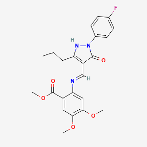 methyl 2-({(Z)-[1-(4-fluorophenyl)-5-oxo-3-propyl-1,5-dihydro-4H-pyrazol-4-ylidene]methyl}amino)-4,5-dimethoxybenzoate