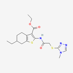 ethyl 6-ethyl-2-({[(4-methyl-4H-1,2,4-triazol-3-yl)sulfanyl]acetyl}amino)-4,5,6,7-tetrahydro-1-benzothiophene-3-carboxylate