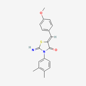 molecular formula C19H18N2O2S B11514883 (5Z)-3-(3,4-dimethylphenyl)-2-imino-5-[(4-methoxyphenyl)methylidene]-1,3-thiazolidin-4-one 