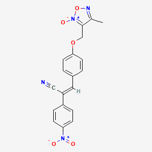 molecular formula C19H14N4O5 B11514908 (2Z)-3-{4-[(4-methyl-2-oxido-1,2,5-oxadiazol-3-yl)methoxy]phenyl}-2-(4-nitrophenyl)prop-2-enenitrile 