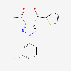 Ethanone, 1-[1-(3-chlorophenyl)-4-(2-thenoyl)-pyrazol-3-yl]-