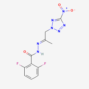 2,6-difluoro-N'-[(2E)-1-(5-nitro-2H-tetrazol-2-yl)propan-2-ylidene]benzohydrazide