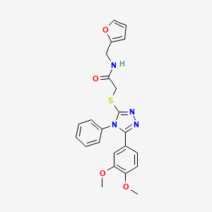 2-{[5-(3,4-dimethoxyphenyl)-4-phenyl-4H-1,2,4-triazol-3-yl]sulfanyl}-N-(furan-2-ylmethyl)acetamide