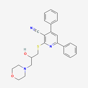 2-{[2-Hydroxy-3-(morpholin-4-yl)propyl]sulfanyl}-4,6-diphenylpyridine-3-carbonitrile