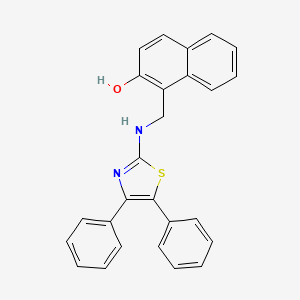 molecular formula C26H20N2OS B11514973 1-{[(4,5-Diphenyl-1,3-thiazol-2-yl)amino]methyl}naphthalen-2-ol 