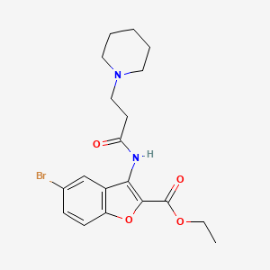 Ethyl 5-bromo-3-{[3-(piperidin-1-yl)propanoyl]amino}-1-benzofuran-2-carboxylate