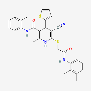 5-cyano-6-({2-[(2,3-dimethylphenyl)amino]-2-oxoethyl}sulfanyl)-2-methyl-N-(2-methylphenyl)-4-(thiophen-2-yl)-1,4-dihydropyridine-3-carboxamide