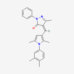 (4Z)-4-{[1-(3,4-dimethylphenyl)-2,5-dimethyl-1H-pyrrol-3-yl]methylidene}-5-methyl-2-phenyl-2,4-dihydro-3H-pyrazol-3-one