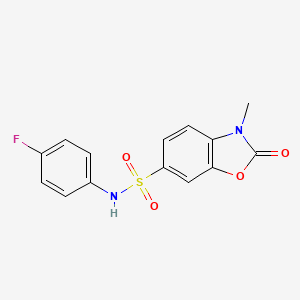 molecular formula C14H11FN2O4S B11515027 N-(4-fluorophenyl)-3-methyl-2-oxo-1,3-benzoxazole-6-sulfonamide CAS No. 401631-03-6