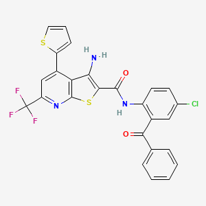 molecular formula C26H15ClF3N3O2S2 B11515065 3-amino-N-[4-chloro-2-(phenylcarbonyl)phenyl]-4-(thiophen-2-yl)-6-(trifluoromethyl)thieno[2,3-b]pyridine-2-carboxamide 