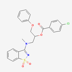 1-[(1,1-Dioxido-1,2-benzothiazol-3-yl)(methyl)amino]-3-phenoxypropan-2-yl 4-chlorobenzoate