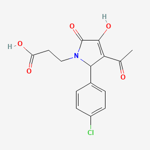 3-[3-acetyl-2-(4-chlorophenyl)-4-hydroxy-5-oxo-2,5-dihydro-1H-pyrrol-1-yl]propanoic acid