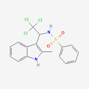 molecular formula C17H15Cl3N2O2S B11515078 N-[2,2,2-Trichloro-1-(2-methyl-1H-indol-3-yl)ethyl]benzenesulfonamide 