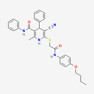 6-({2-[(4-butoxyphenyl)amino]-2-oxoethyl}sulfanyl)-5-cyano-2-methyl-N,4-diphenyl-1,4-dihydropyridine-3-carboxamide