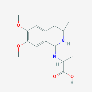 molecular formula C16H22N2O4 B11515102 N-(6,7-dimethoxy-3,3-dimethyl-3,4-dihydroisoquinolin-1-yl)alanine 