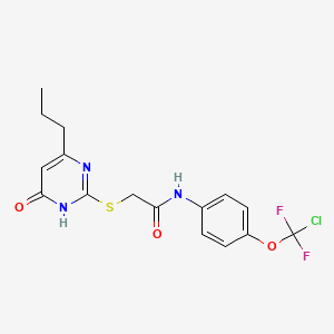 molecular formula C16H16ClF2N3O3S B11515122 N-{4-[chloro(difluoro)methoxy]phenyl}-2-[(4-hydroxy-6-propylpyrimidin-2-yl)sulfanyl]acetamide 