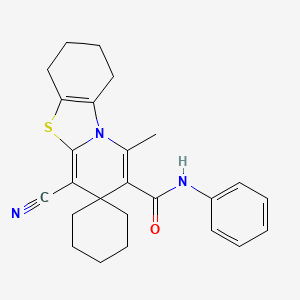 molecular formula C25H27N3OS B11515130 4'-cyano-1'-methyl-N-phenyl-6',7',8',9'-tetrahydrospiro[cyclohexane-1,3'-pyrido[2,1-b][1,3]benzothiazole]-2'-carboxamide 