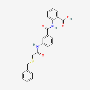 molecular formula C23H20N2O4S B11515135 2-[(3-{[(Benzylthio)acetyl]amino}benzoyl)amino]benzoic acid 