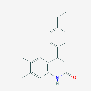 molecular formula C19H21NO B11515149 4-(4-ethylphenyl)-6,7-dimethyl-3,4-dihydroquinolin-2(1H)-one 