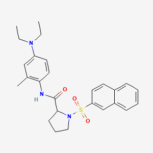 molecular formula C26H31N3O3S B11515155 N-[4-(diethylamino)-2-methylphenyl]-1-(naphthalen-2-ylsulfonyl)prolinamide 